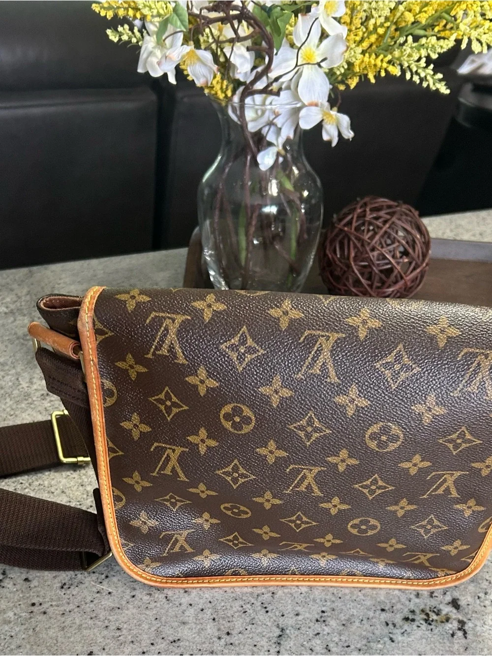 Louis Vuitton Monogram Canvas Messenger Bag in Brown and Tan